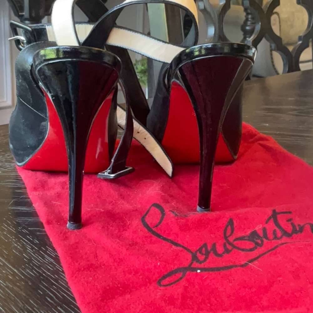 Christian Louboutin Black Peep-Toe Heels - Picture 5 of 5